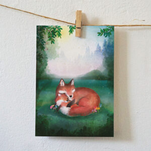 Kaart vos met baby