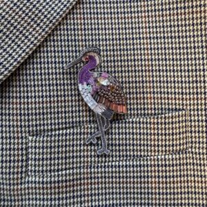 Broche met kraaltjes - Reiger