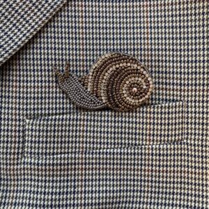 Broche met kraaltjes - Slak