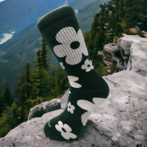 Sokken donkergroen - de bloemetjes buiten zetten