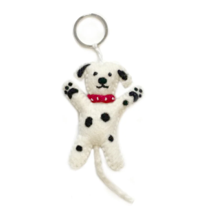 Sleutelhanger hondje - zwart/wit